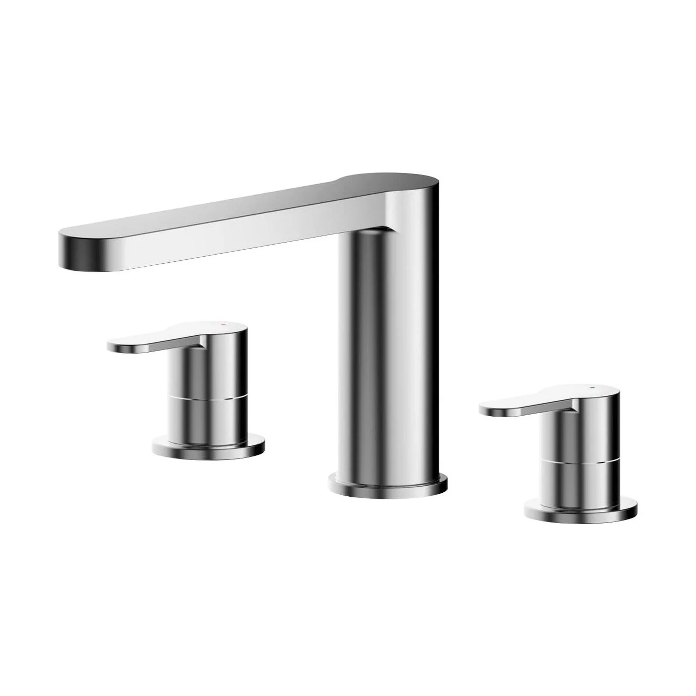 Balterley Pride Contemporary Round Deck Mounted 3 Tap Hole Bath Filler Tap - Chrome