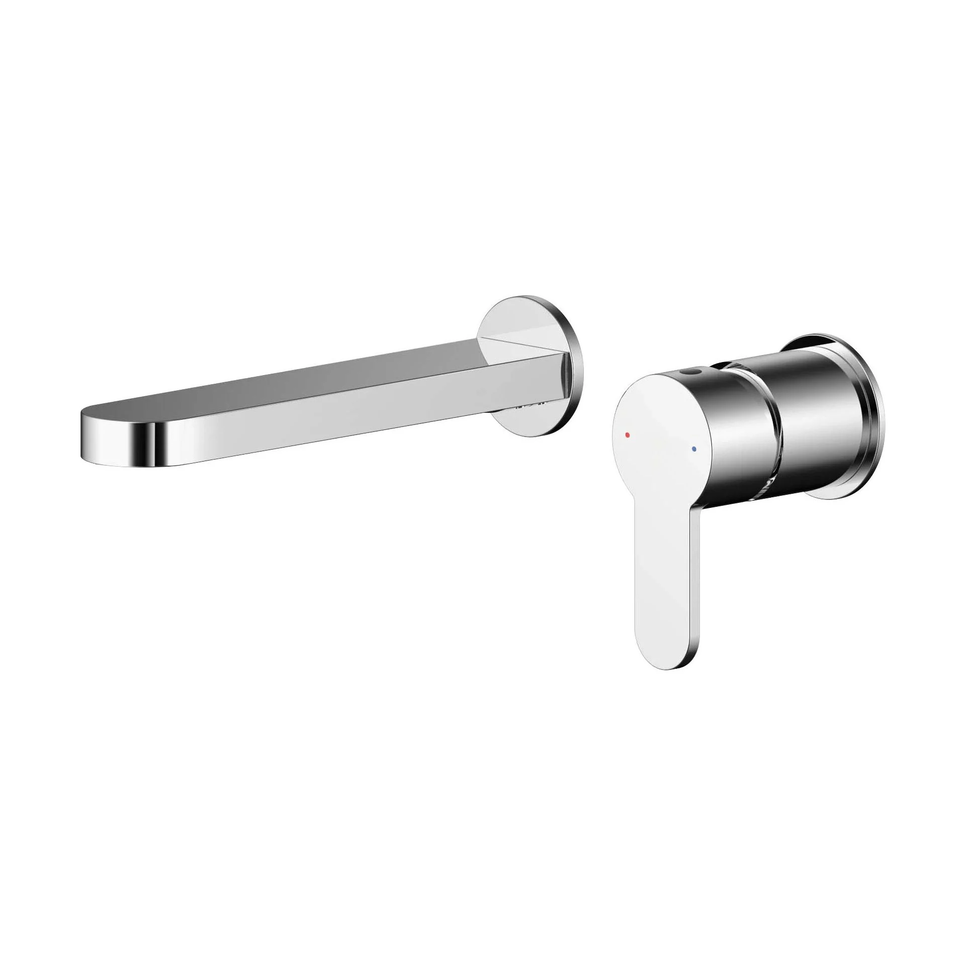Balterley Pride Round Wall Mount 2 Tap Hole Bathroom Basin Mixer Tap - Chrome - Image 5