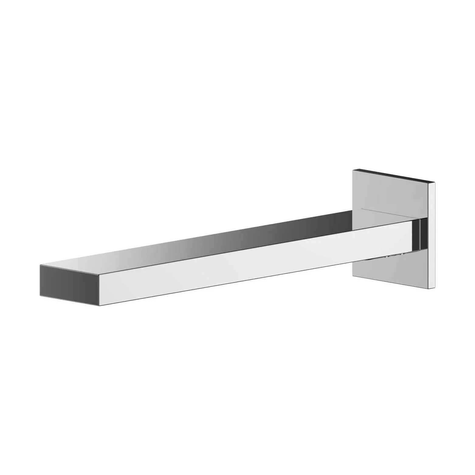 Contemporary Bathroom Square Wall Mount Bath Spout, 50mm, Chrome - Image 2