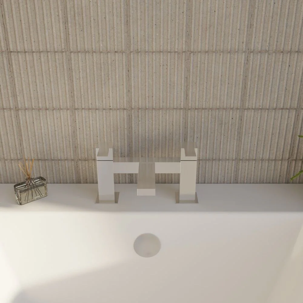 Square Deck Mounted Bath Filler Tap - Chrome - Image 3