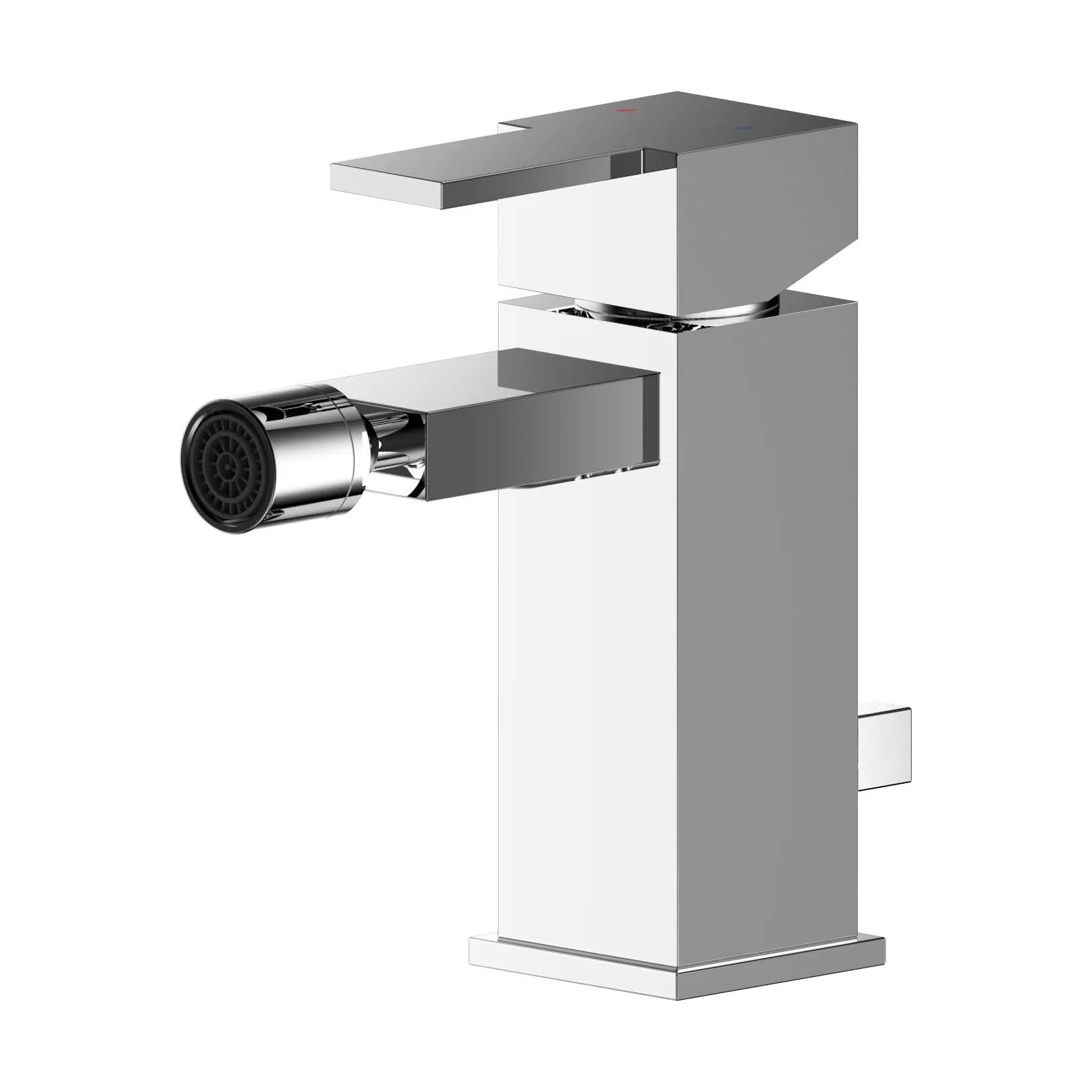 Square Mono Bidet Mixer Tap and Pop Up Waste - Chrome - Image 5