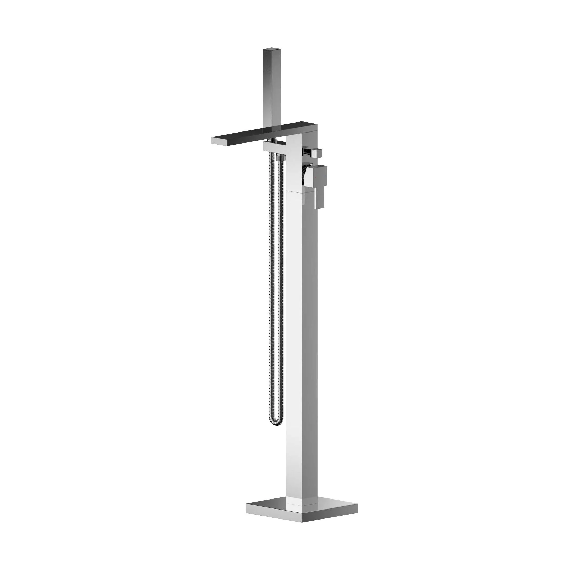 Freestanding Square Bath Shower Mixer Tap - Chrome