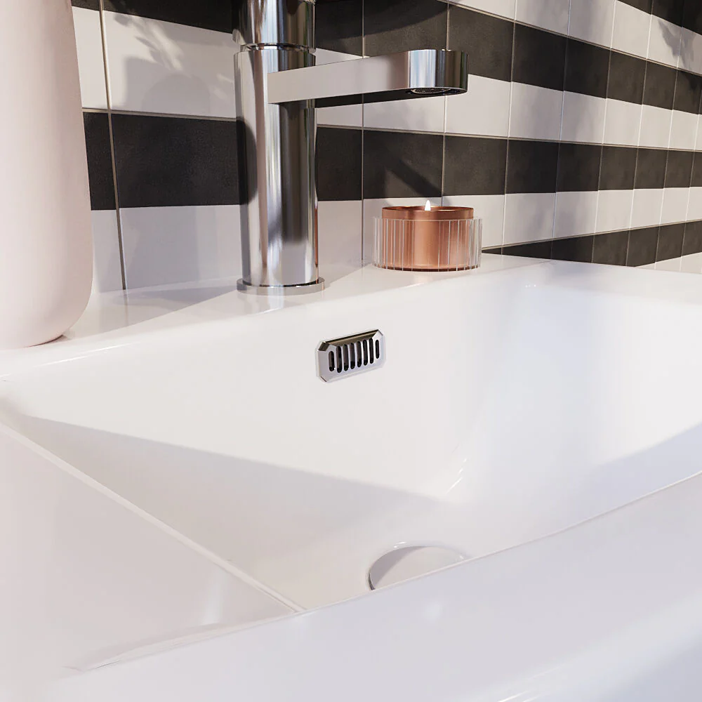 Contemporary Ceramic Accessories Modern Round Basin Overflow Cover - Image 13