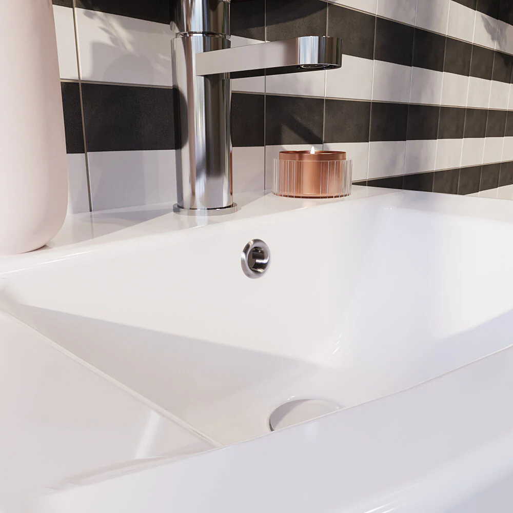 Contemporary Ceramic Accessories Modern Round Basin Overflow Cover - Image 16