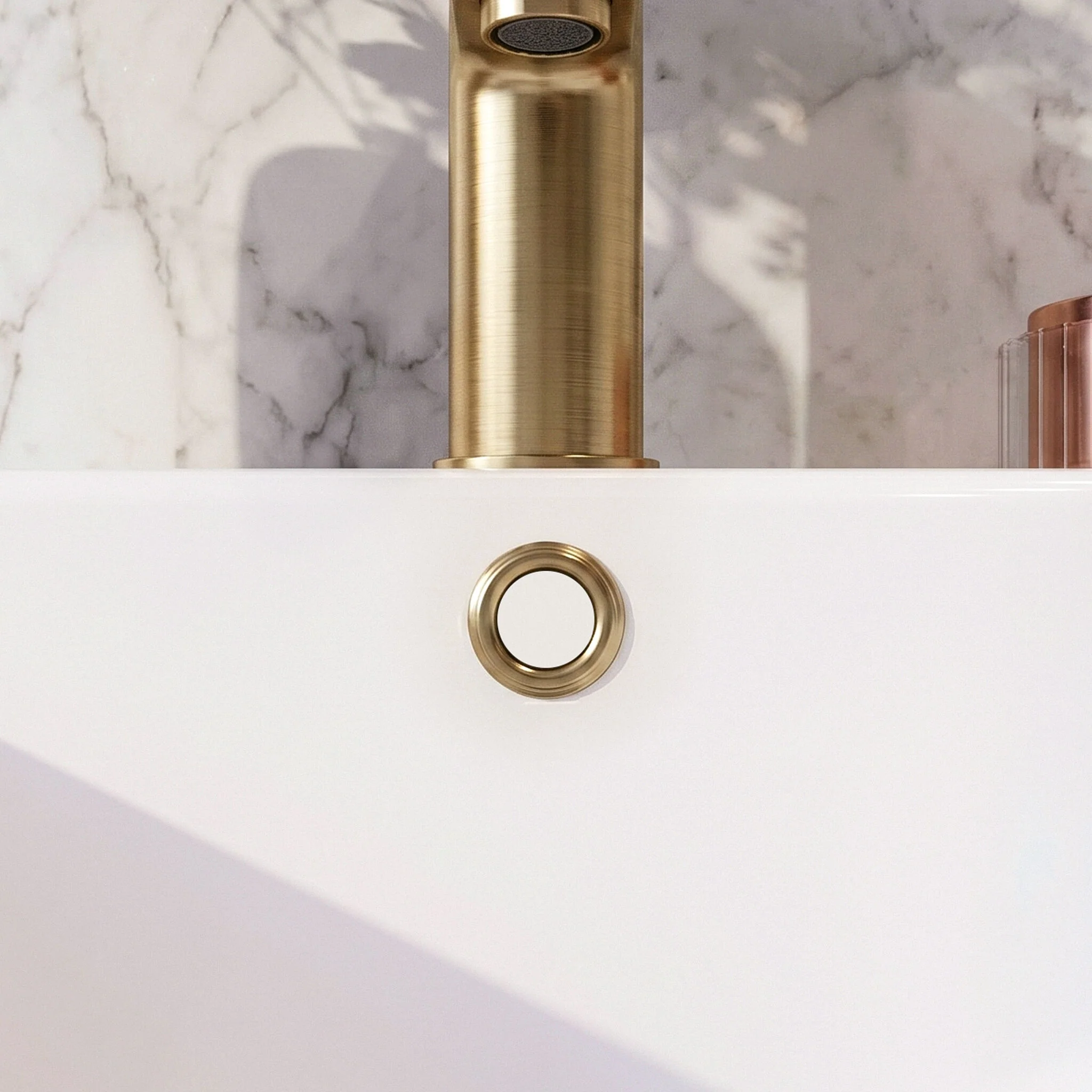 Contemporary Ceramic Accessories Modern Round Basin Overflow Cover - Image 3