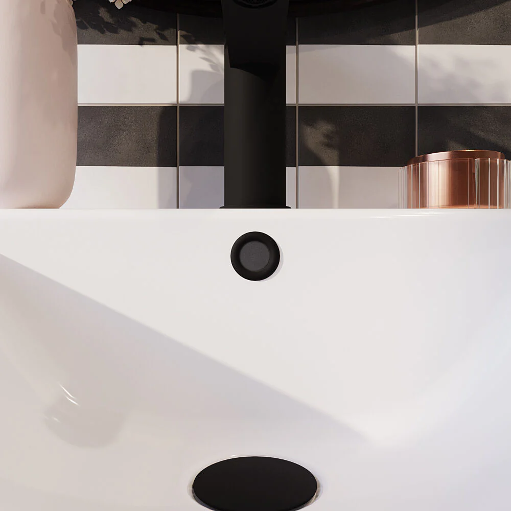 Contemporary Ceramic Accessories Modern Round Basin Overflow Cover - Image 6