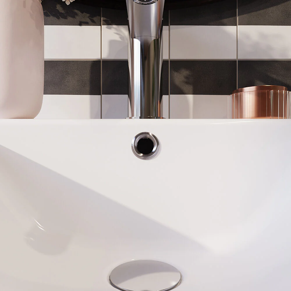 Contemporary Ceramic Accessories Modern Round Basin Overflow Cover - Image 8