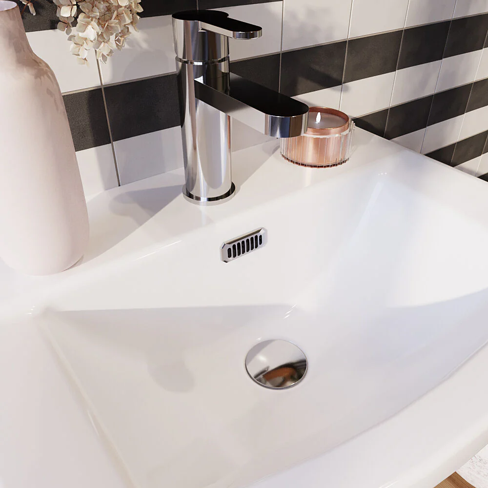 Contemporary Ceramic Accessories Modern Round Basin Overflow Cover - Image 9