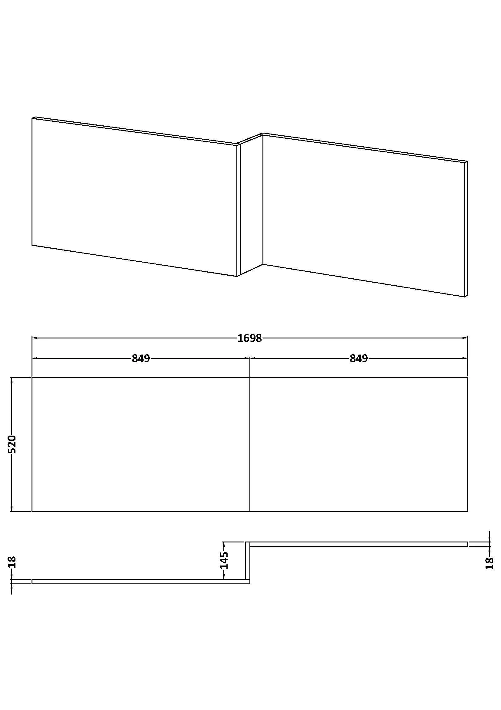 Chartley 1700mm Square Bath Front Panel - Choice of Colour - Image 13