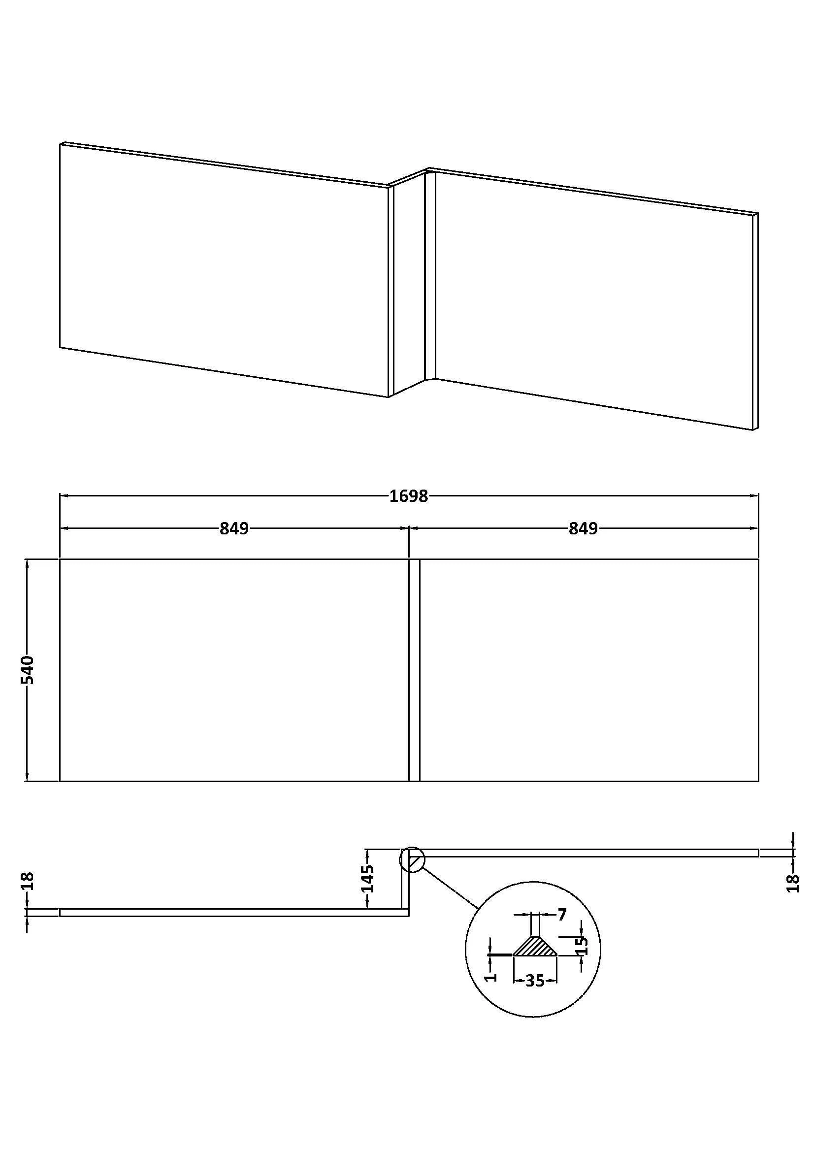 Chartley 1700mm Square Bath Front Panel - Choice of Colour - Image 15