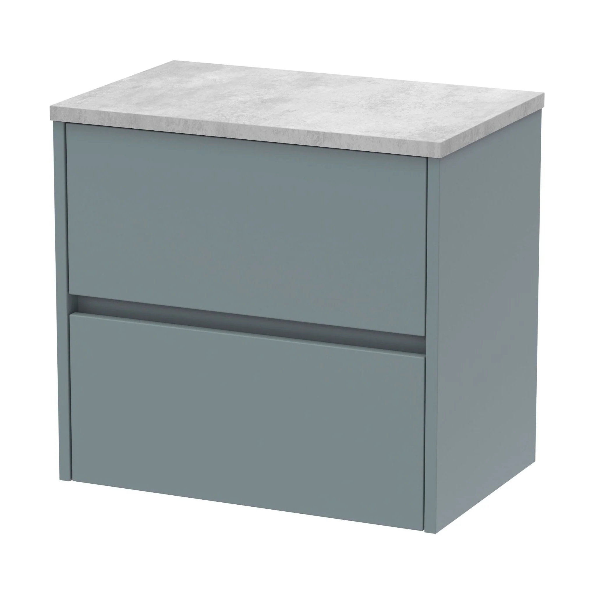 Chartley Contemporary 2 Drawer Wall Hung Vanity Unit with Laminate Worktop, 600mm