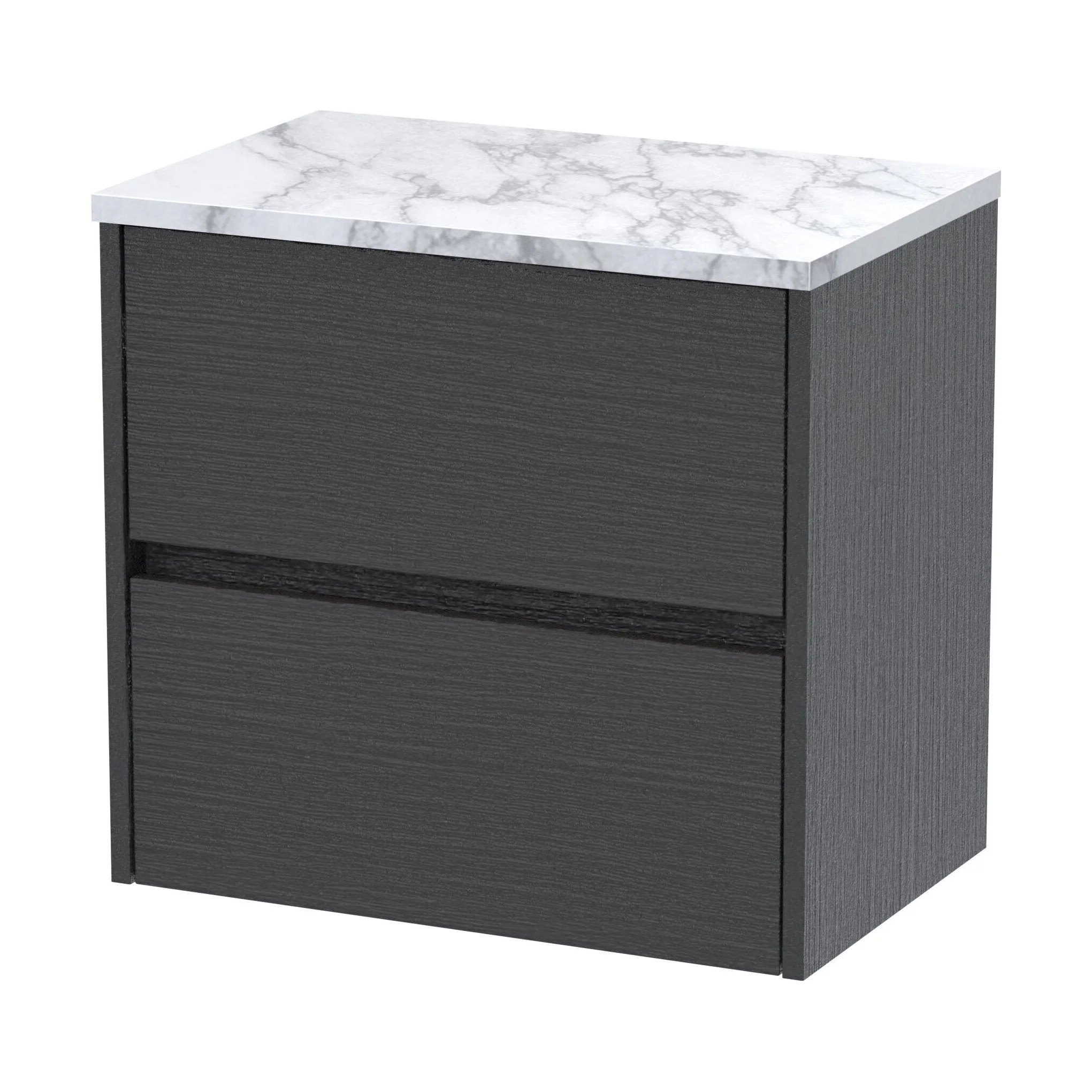 Chartley Contemporary 2 Drawer Wall Hung Vanity Unit with Laminate Worktop, 600mm