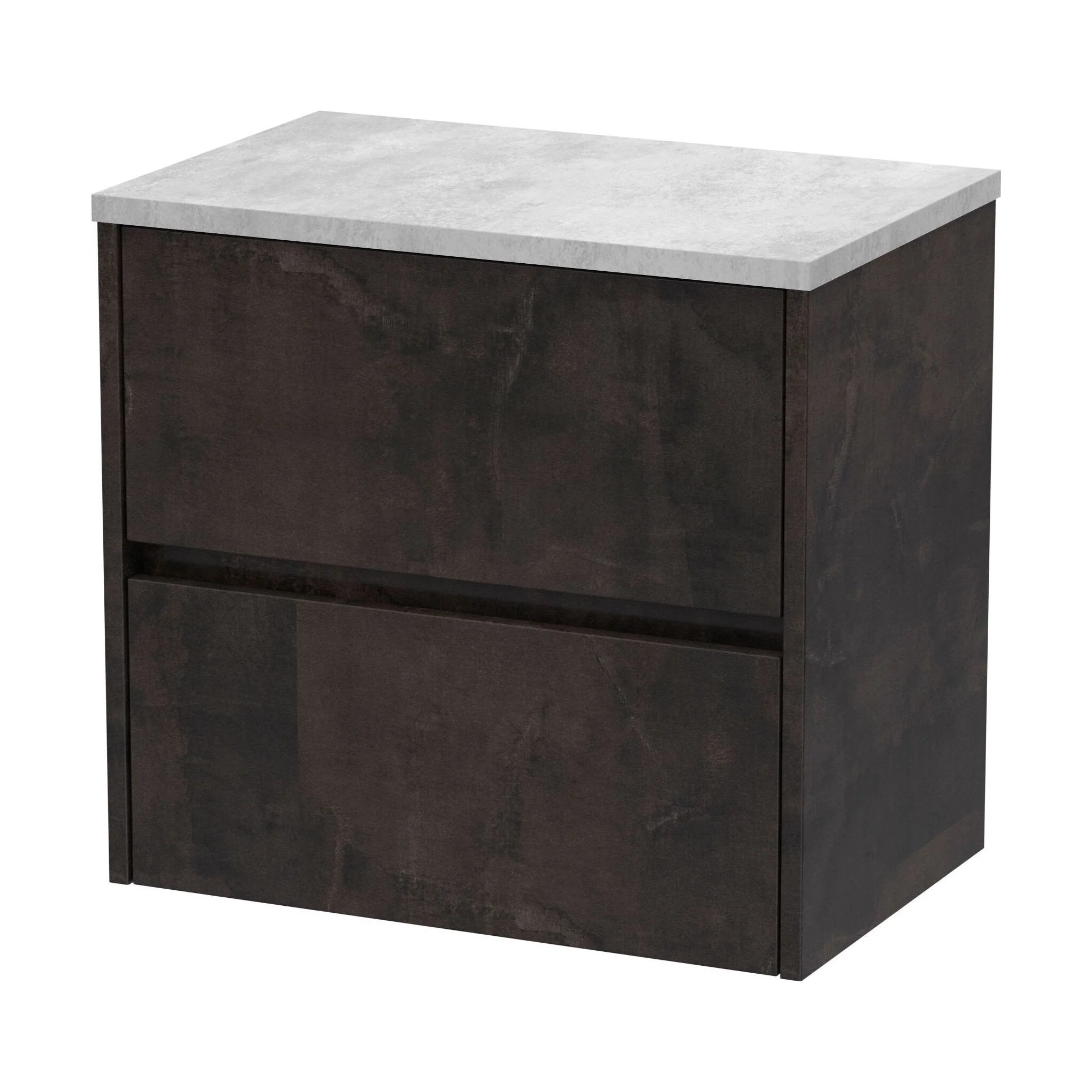 Chartley Contemporary 2 Drawer Wall Hung Vanity Unit with Laminate Worktop, 600mm