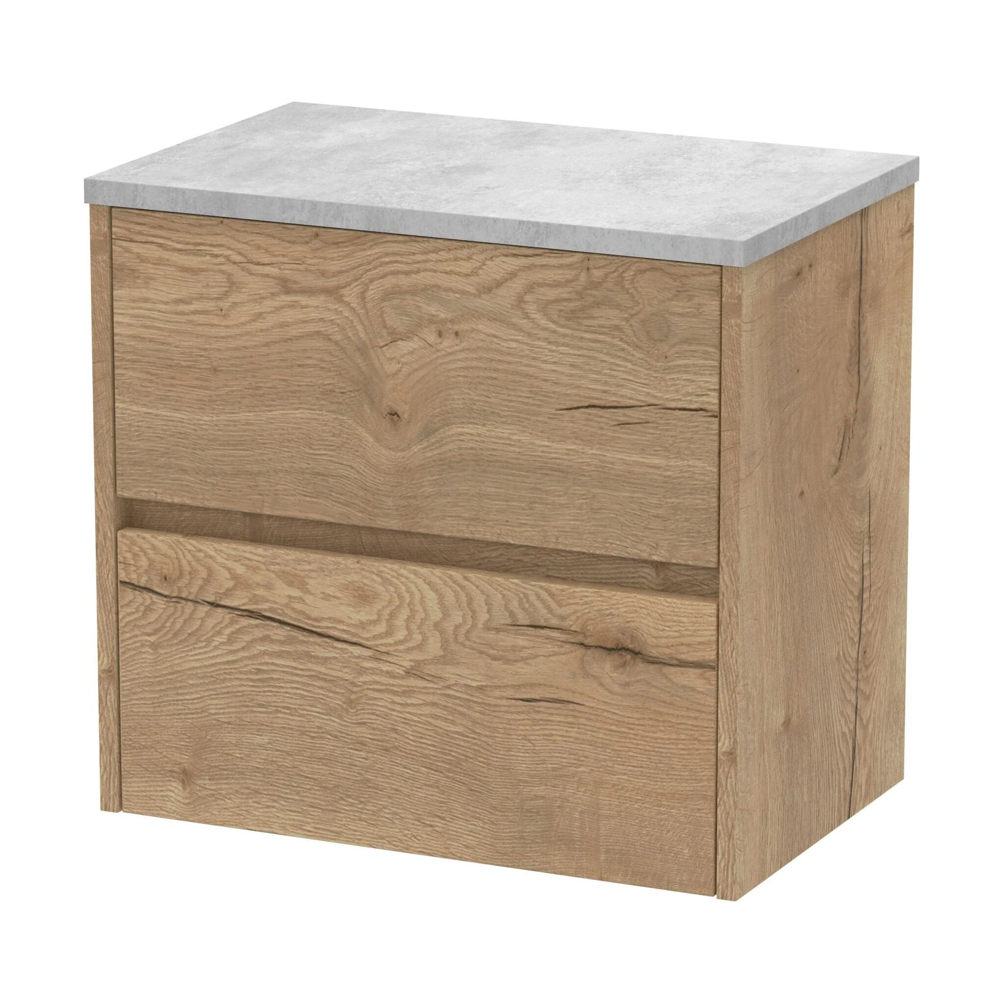 Chartley Contemporary 2 Drawer Wall Hung Vanity Unit with Laminate Worktop, 600mm
