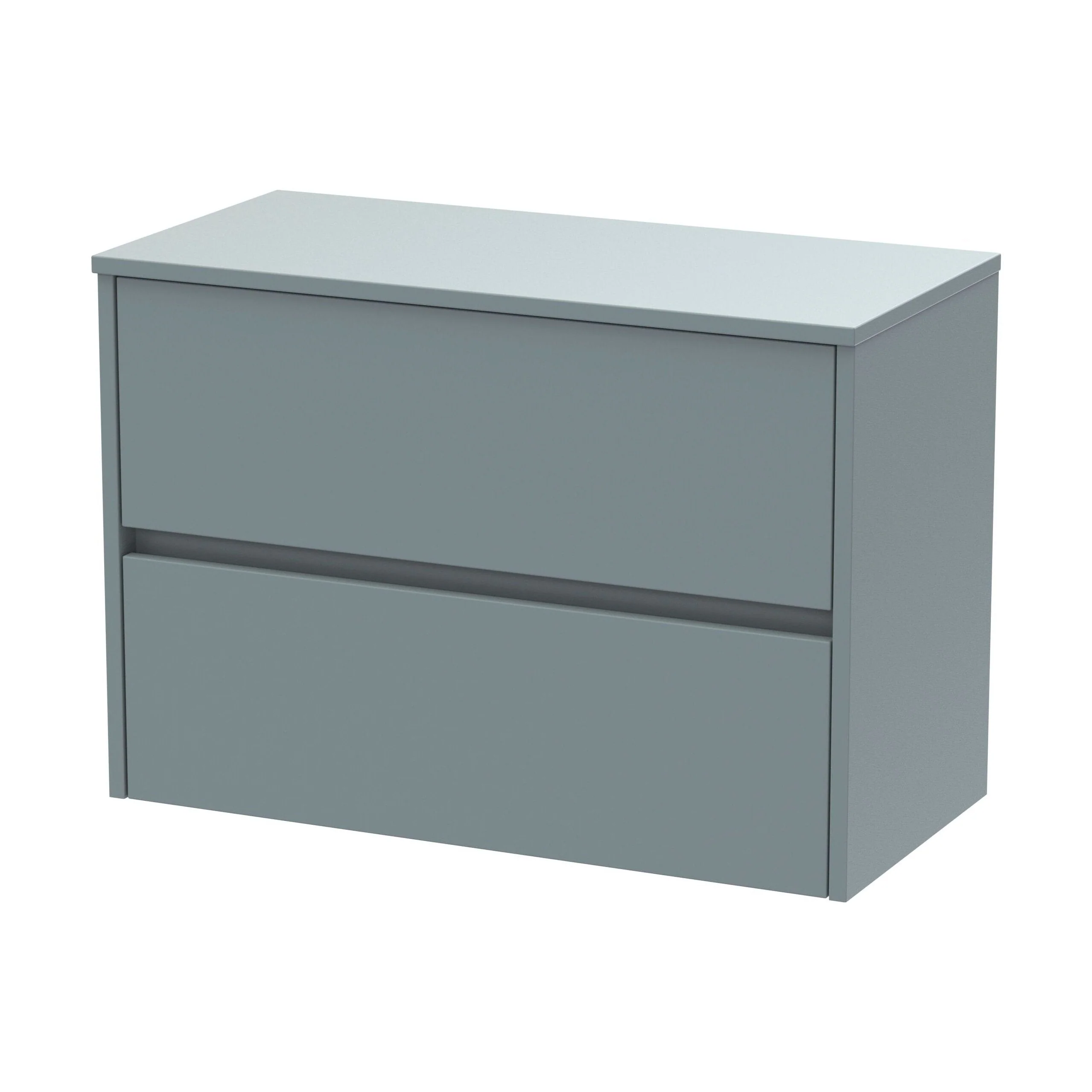 Chartley Contemporary 2 Drawer Wall Hung Vanity Unit with Worktop, 800mm