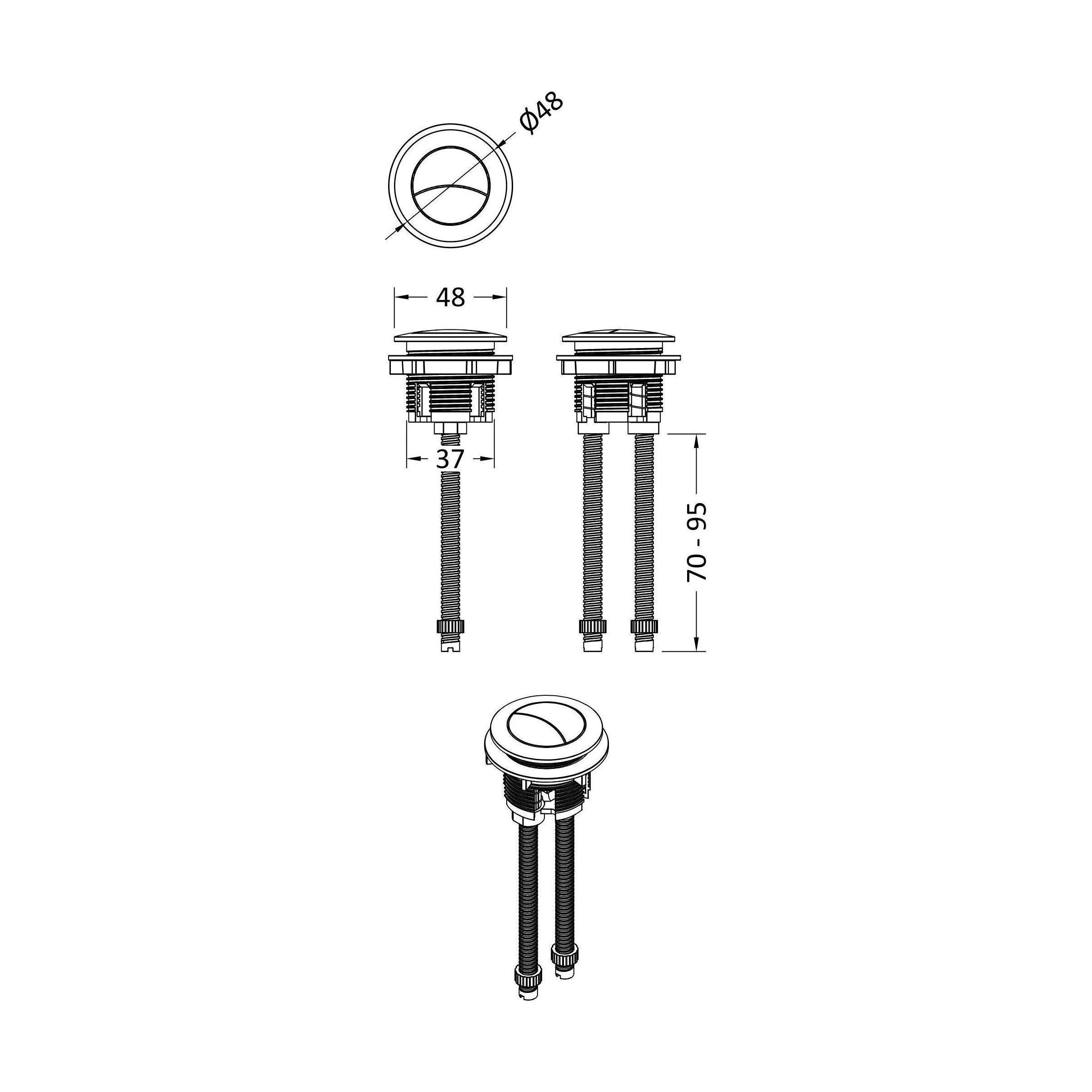 Cistern Push Button Black - Image 2