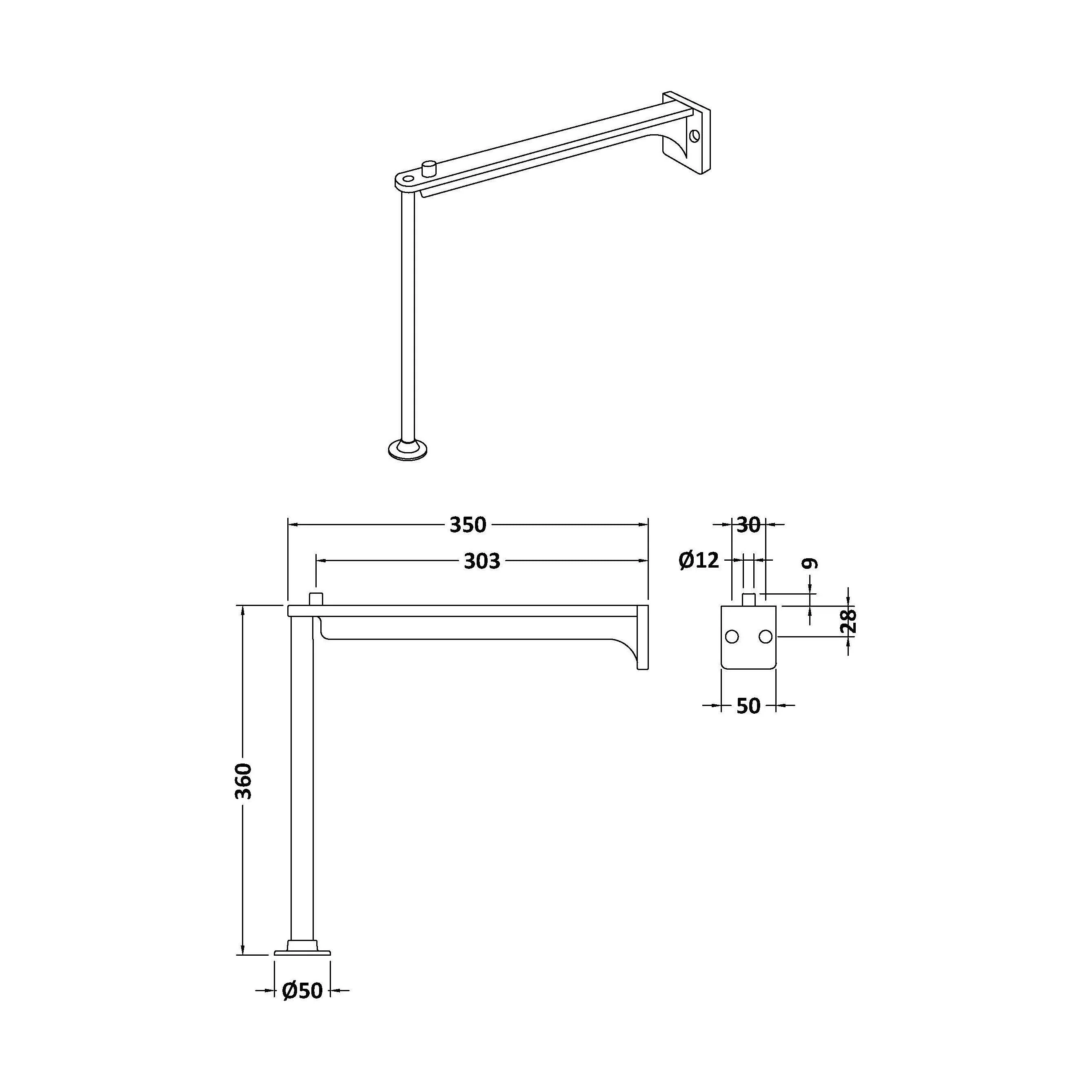 Traditional Cleaner Sink Legs and Bracket (Sink Not Included) - Brushed Stainless Steel - Image 4