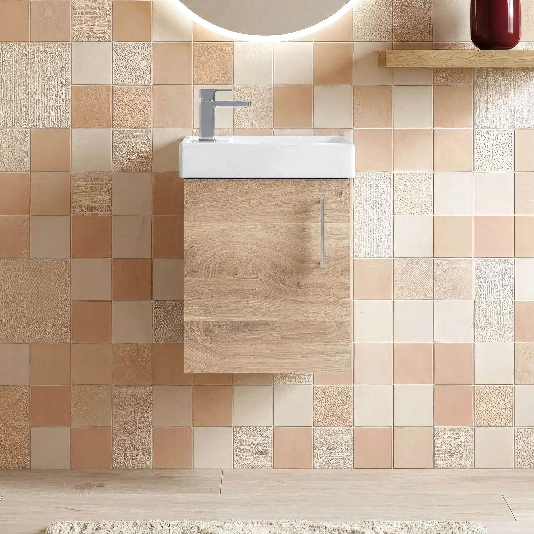 Freehay Compact Cloakroom Vanity Basin Unit, 400mm - Choice of Mount Type, Colour and Handle Finish - Image 10