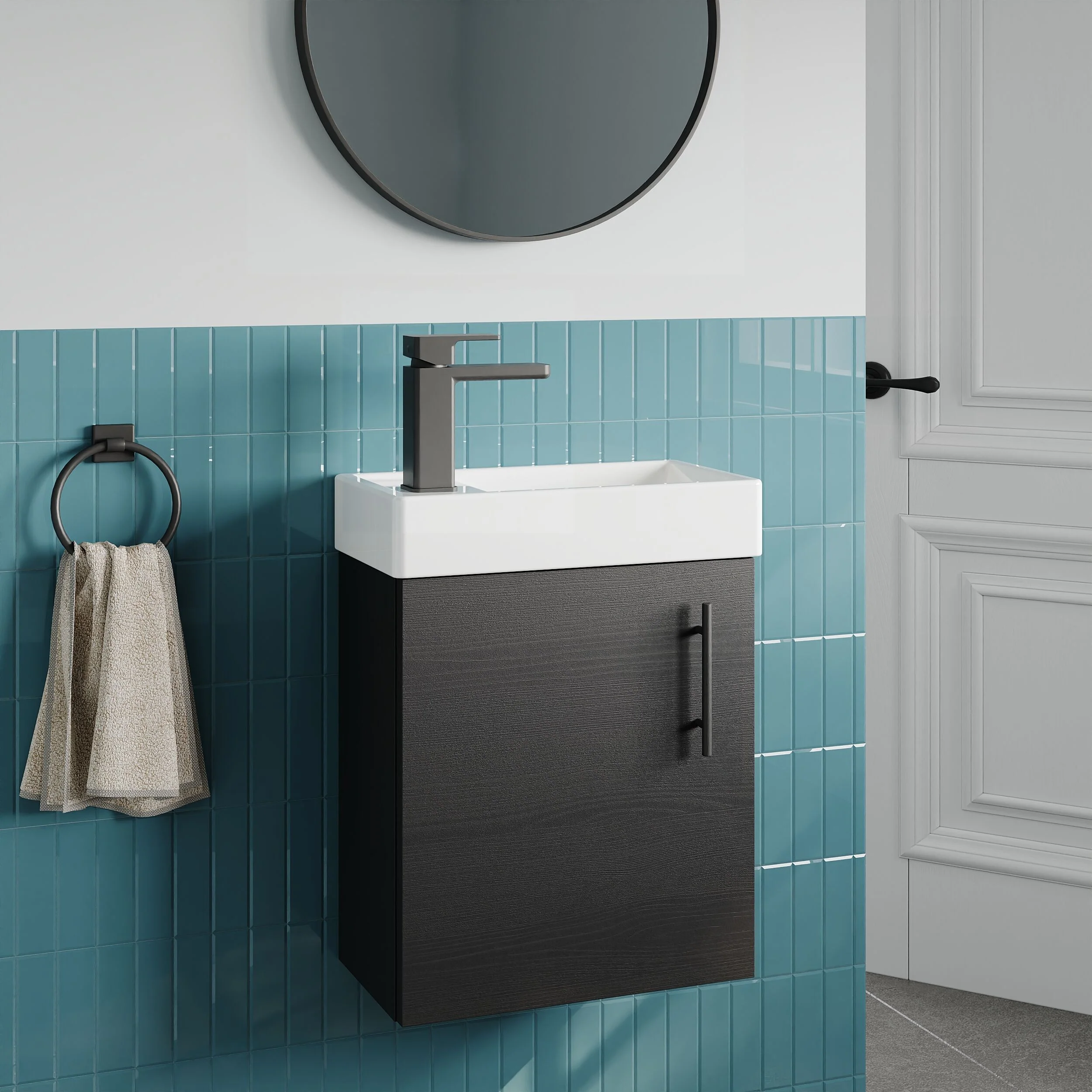 Freehay Compact Cloakroom Vanity Basin Unit, 400mm - Choice of Mount Type, Colour and Handle Finish - Image 104