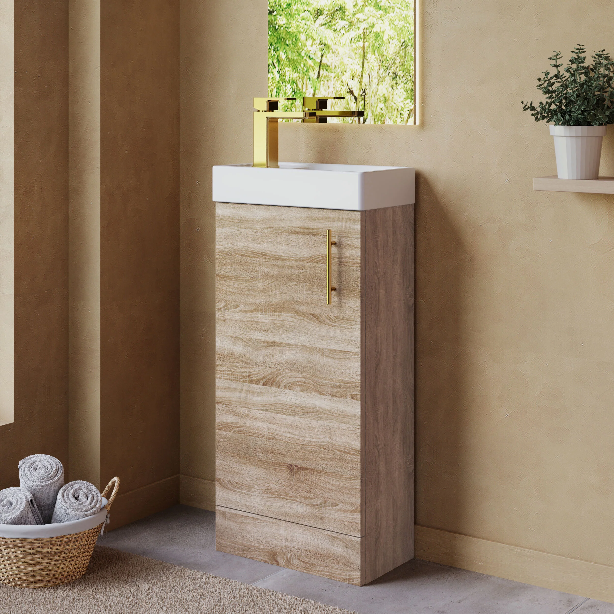 Freehay Compact Cloakroom Vanity Basin Unit, 400mm - Choice of Mount Type, Colour and Handle Finish - Image 117