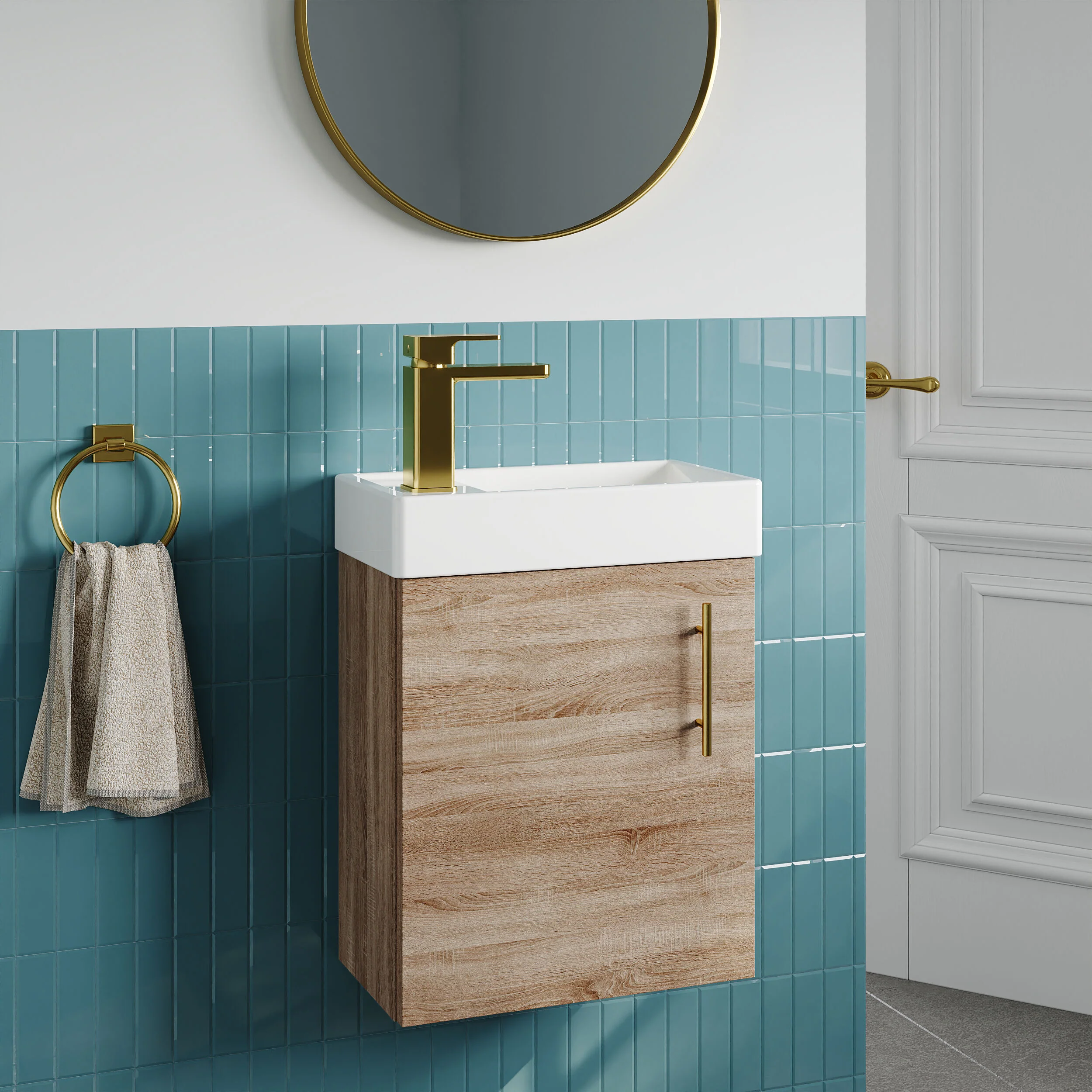 Freehay Compact Cloakroom Vanity Basin Unit, 400mm - Choice of Mount Type, Colour and Handle Finish - Image 119