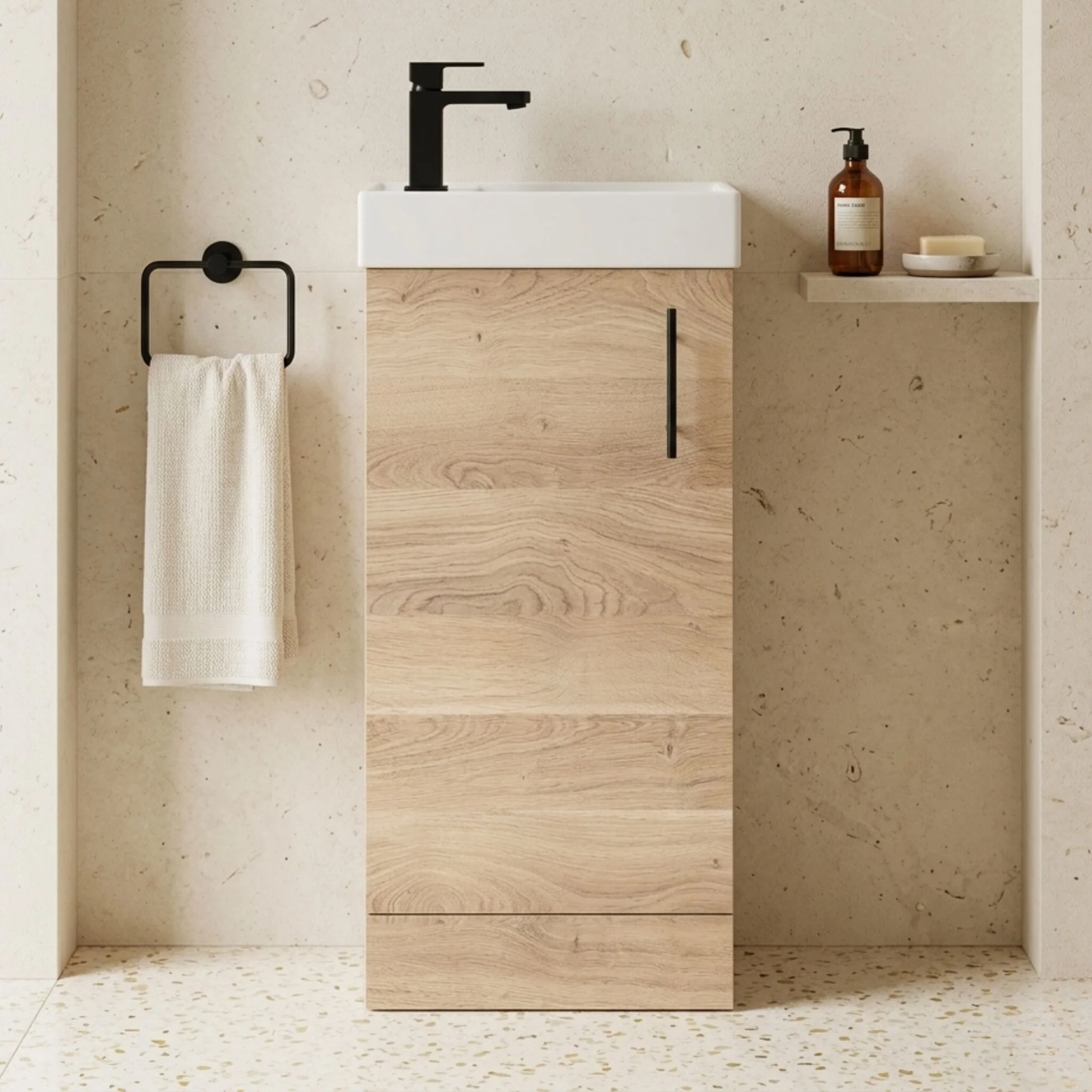 Freehay Compact Cloakroom Vanity Basin Unit, 400mm - Choice of Mount Type, Colour and Handle Finish - Image 28