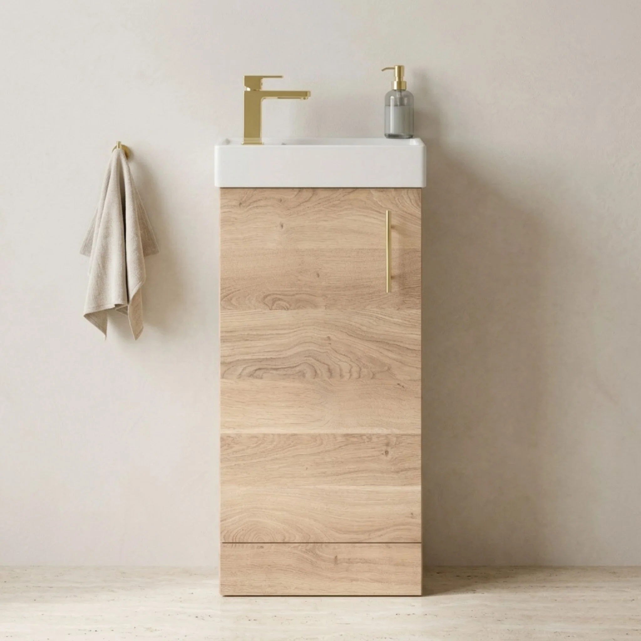Freehay Compact Cloakroom Vanity Basin Unit, 400mm - Choice of Mount Type, Colour and Handle Finish - Image 29