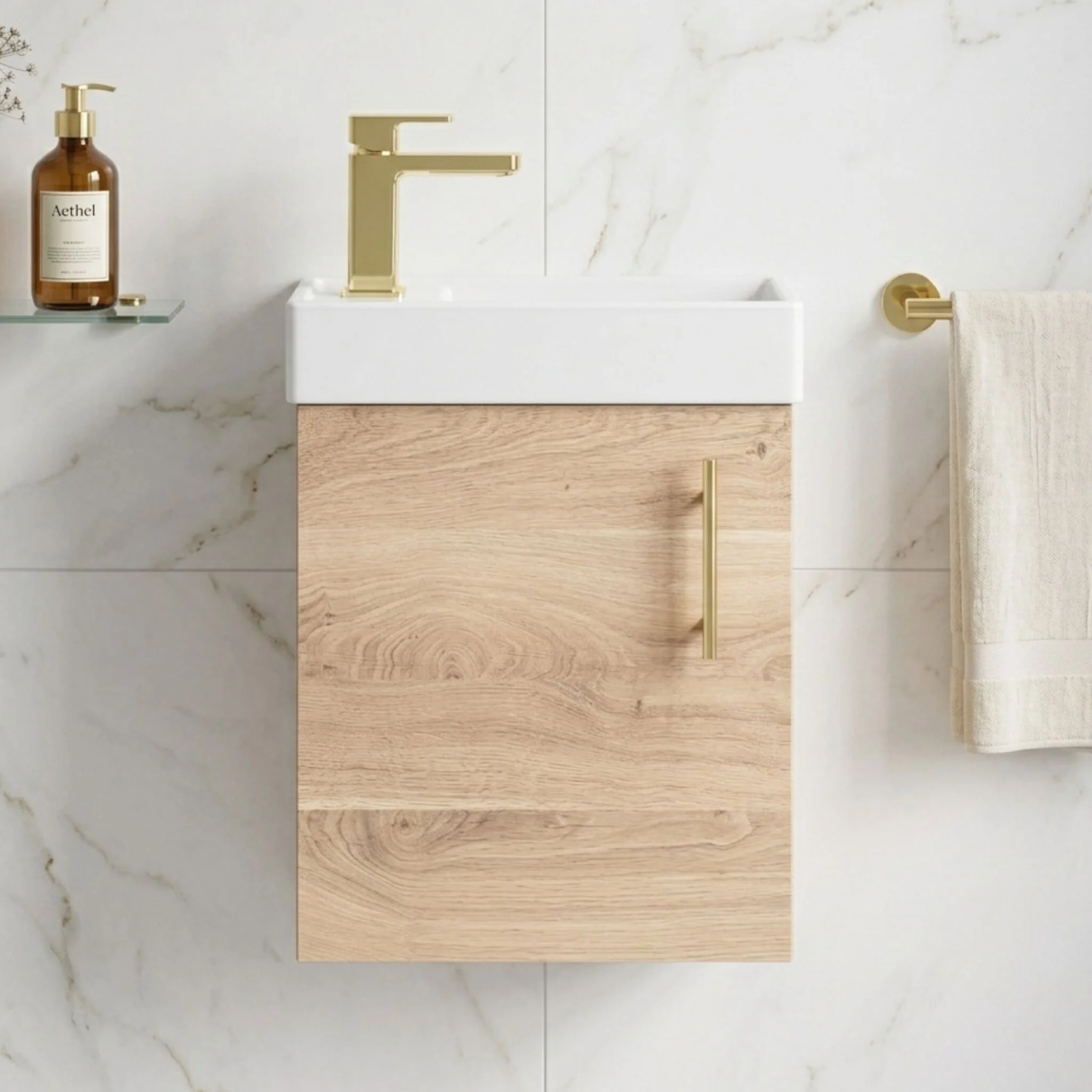 Freehay Compact Cloakroom Vanity Basin Unit, 400mm - Choice of Mount Type, Colour and Handle Finish - Image 31