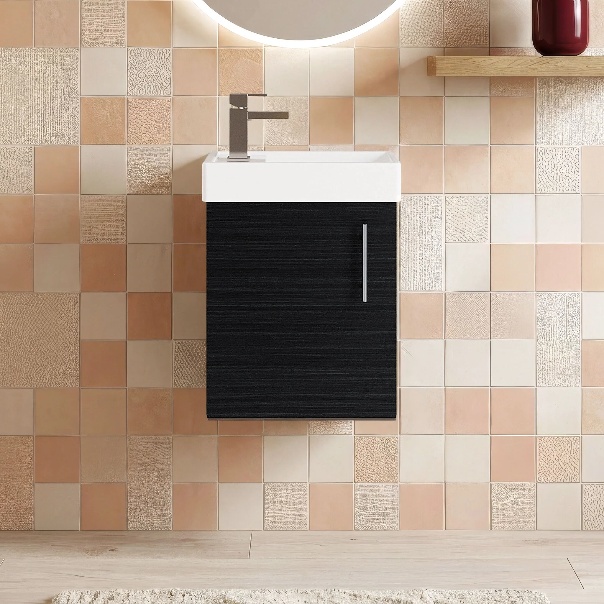 Freehay Compact Cloakroom Vanity Basin Unit, 400mm - Choice of Mount Type, Colour and Handle Finish - Image 4