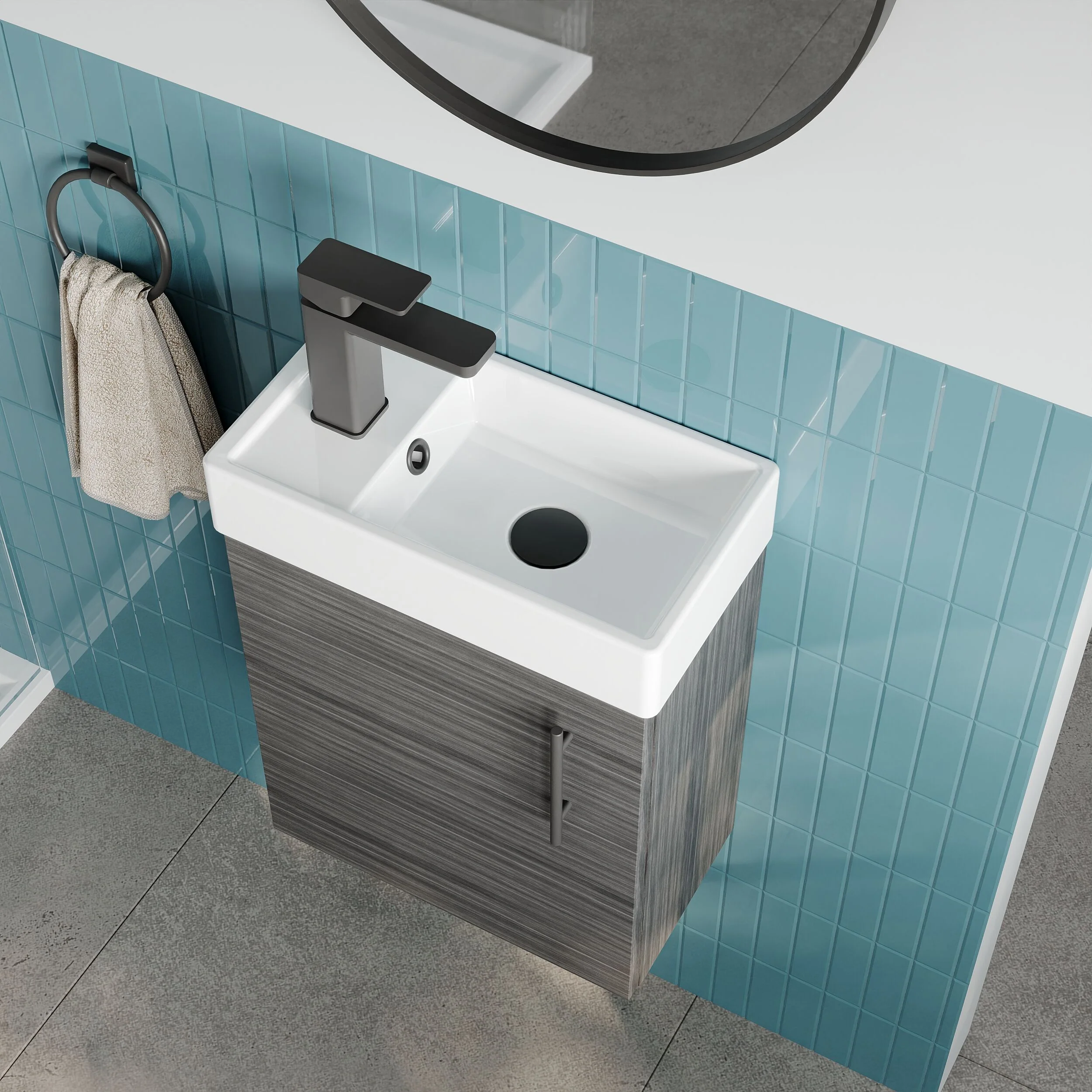 Freehay Compact Cloakroom Vanity Basin Unit, 400mm - Choice of Mount Type, Colour and Handle Finish - Image 72