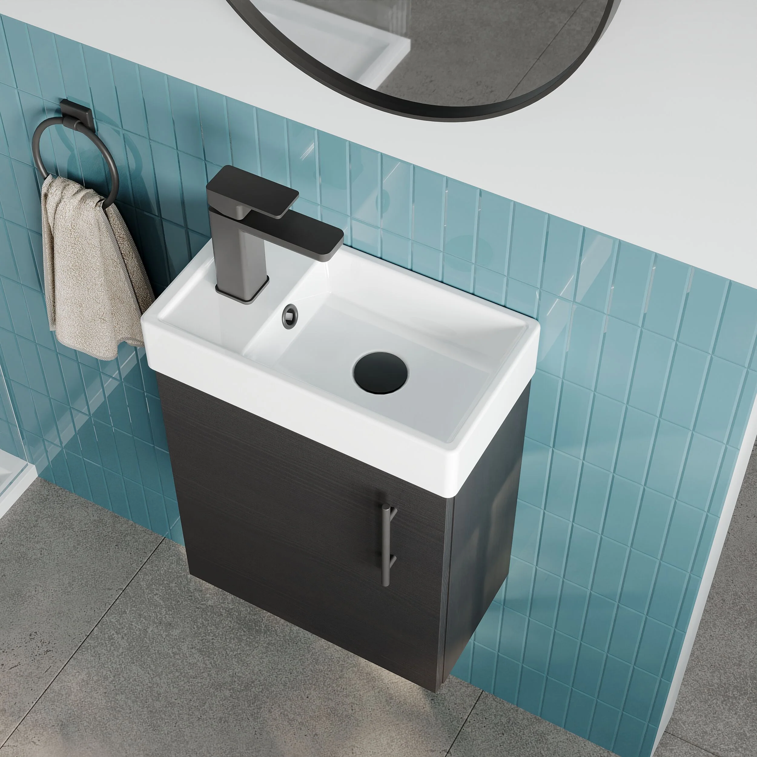 Freehay Compact Cloakroom Vanity Basin Unit, 400mm - Choice of Mount Type, Colour and Handle Finish - Image 74