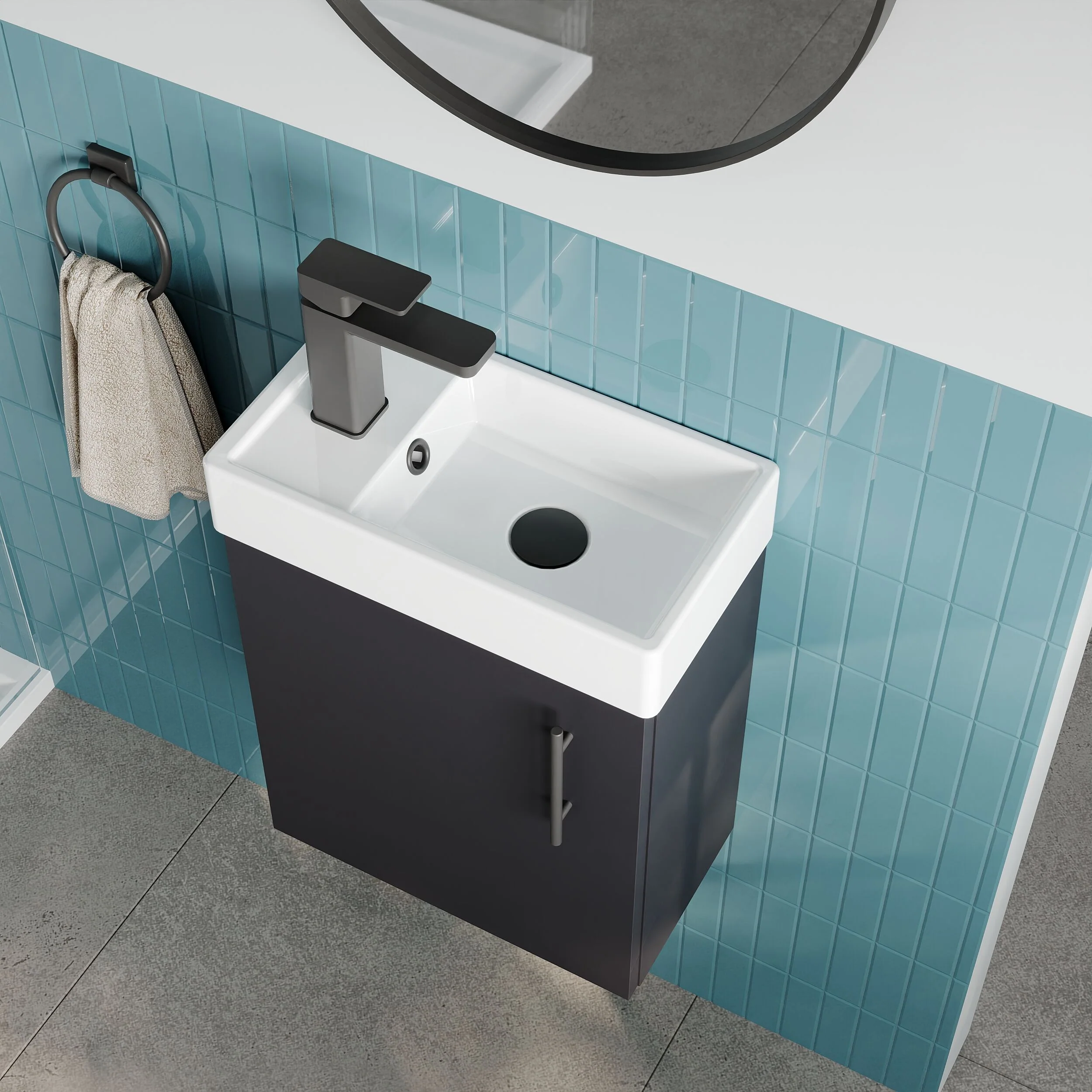 Freehay Compact Cloakroom Vanity Basin Unit, 400mm - Choice of Mount Type, Colour and Handle Finish - Image 84