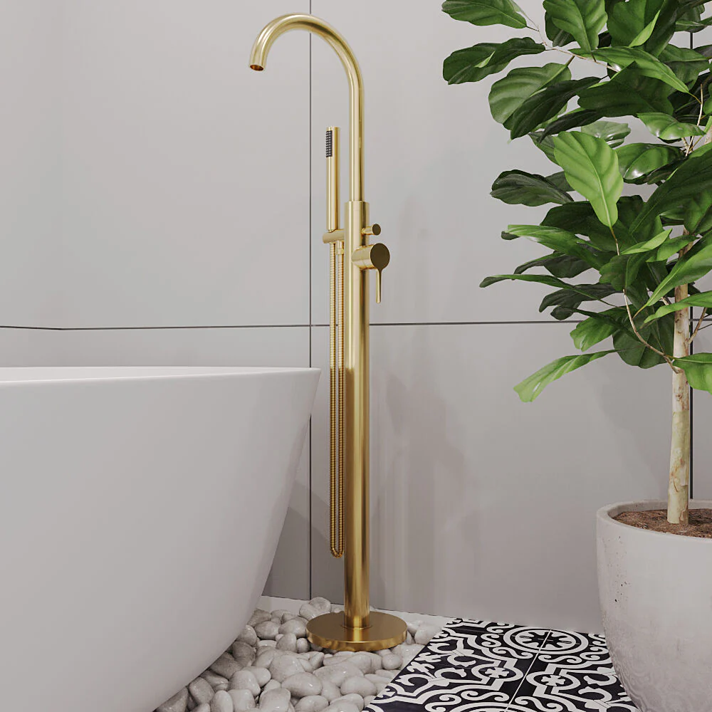 Levedale Floor Standing Bath Shower Mixer Tap with Shower Kit - Choice of Colour - Image 10