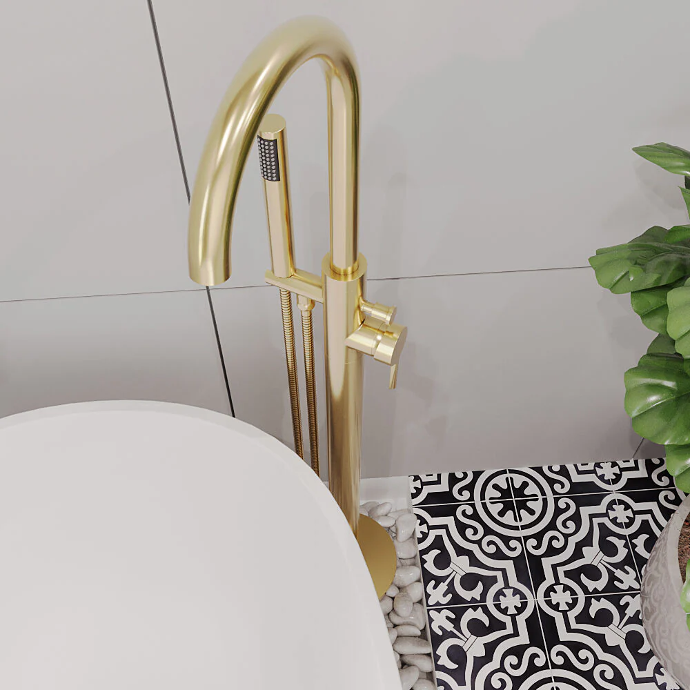 Levedale Floor Standing Bath Shower Mixer Tap with Shower Kit - Choice of Colour - Image 11