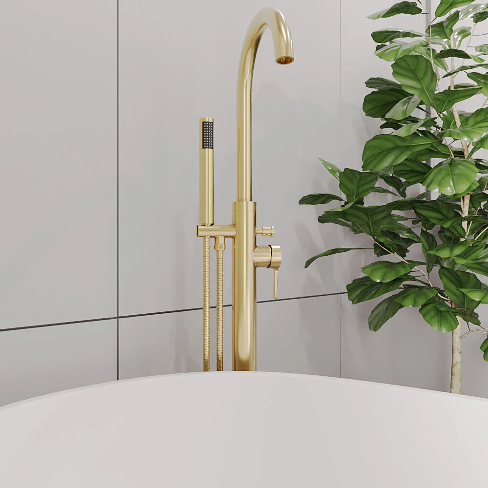 Levedale Floor Standing Bath Shower Mixer Tap with Shower Kit - Choice of Colour - Image 12