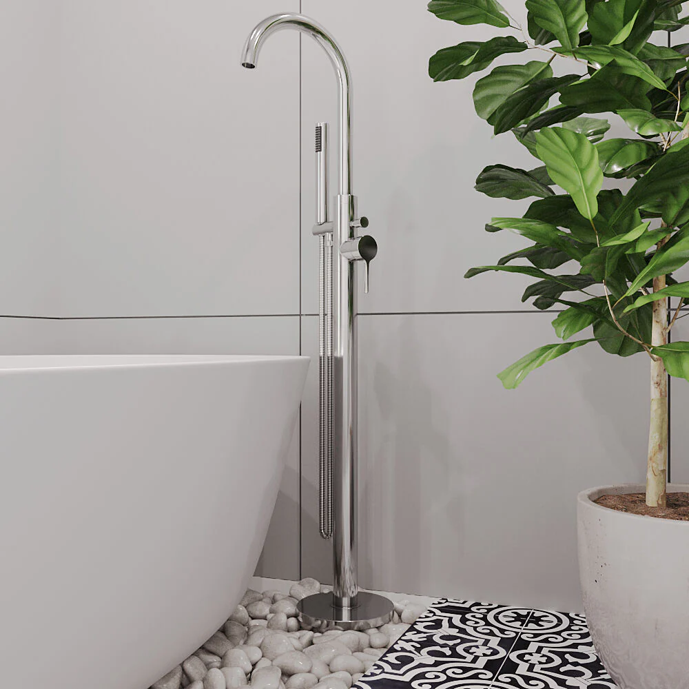 Levedale Floor Standing Bath Shower Mixer Tap with Shower Kit - Choice of Colour - Image 4