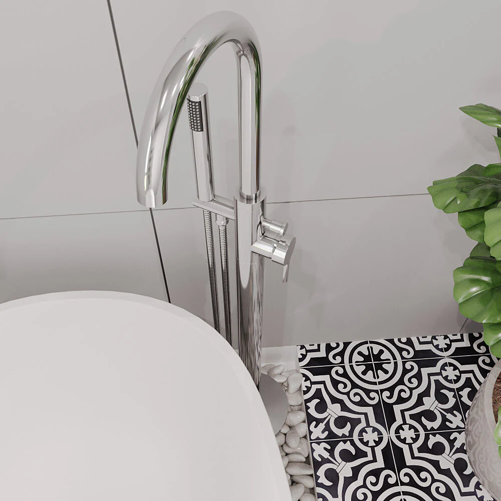 Levedale Floor Standing Bath Shower Mixer Tap with Shower Kit - Choice of Colour - Image 5