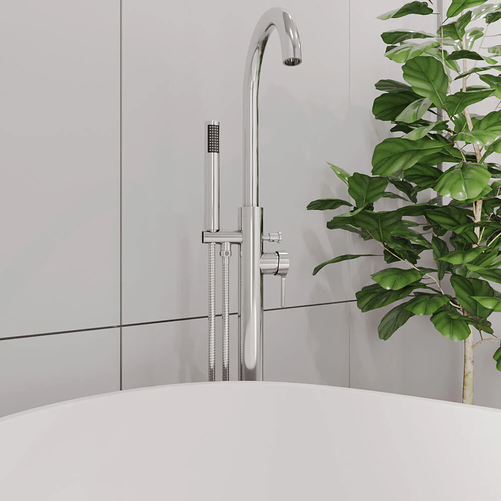 Levedale Floor Standing Bath Shower Mixer Tap with Shower Kit - Choice of Colour - Image 6
