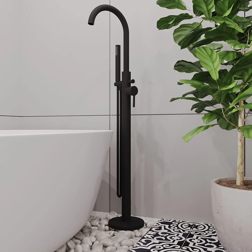 Levedale Floor Standing Bath Shower Mixer Tap with Shower Kit - Choice of Colour - Image 7
