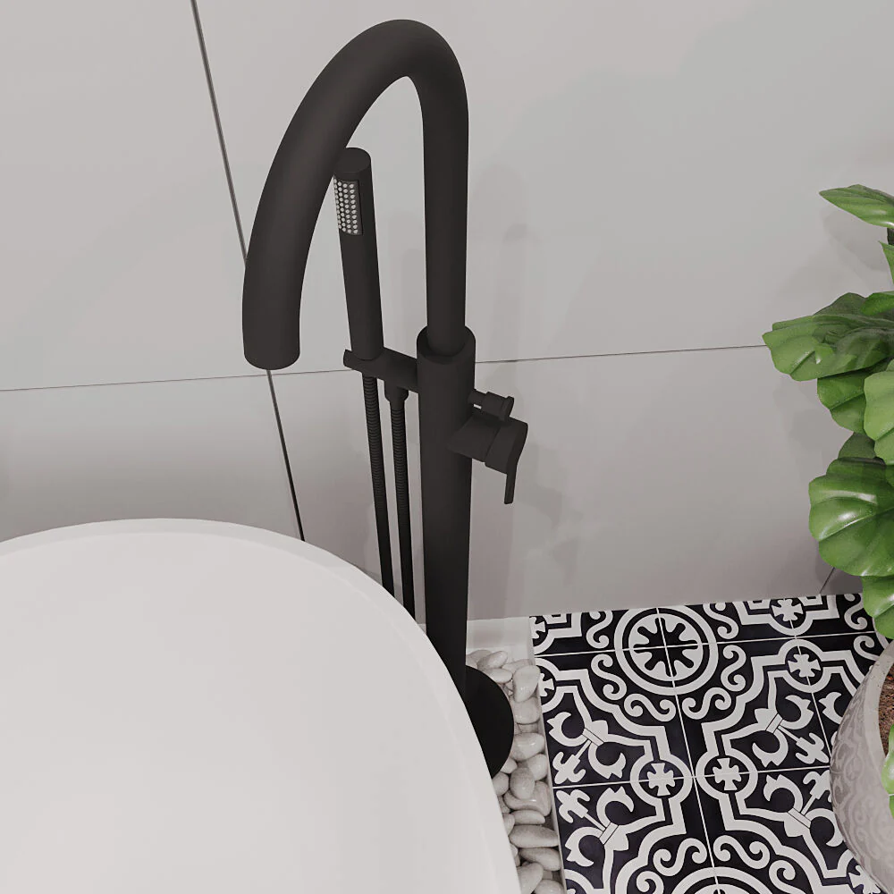 Levedale Floor Standing Bath Shower Mixer Tap with Shower Kit - Choice of Colour - Image 8