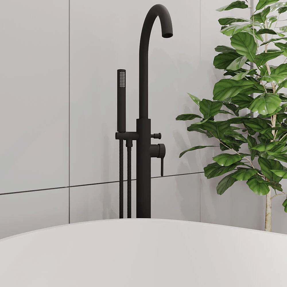 Levedale Floor Standing Bath Shower Mixer Tap with Shower Kit - Choice of Colour - Image 9
