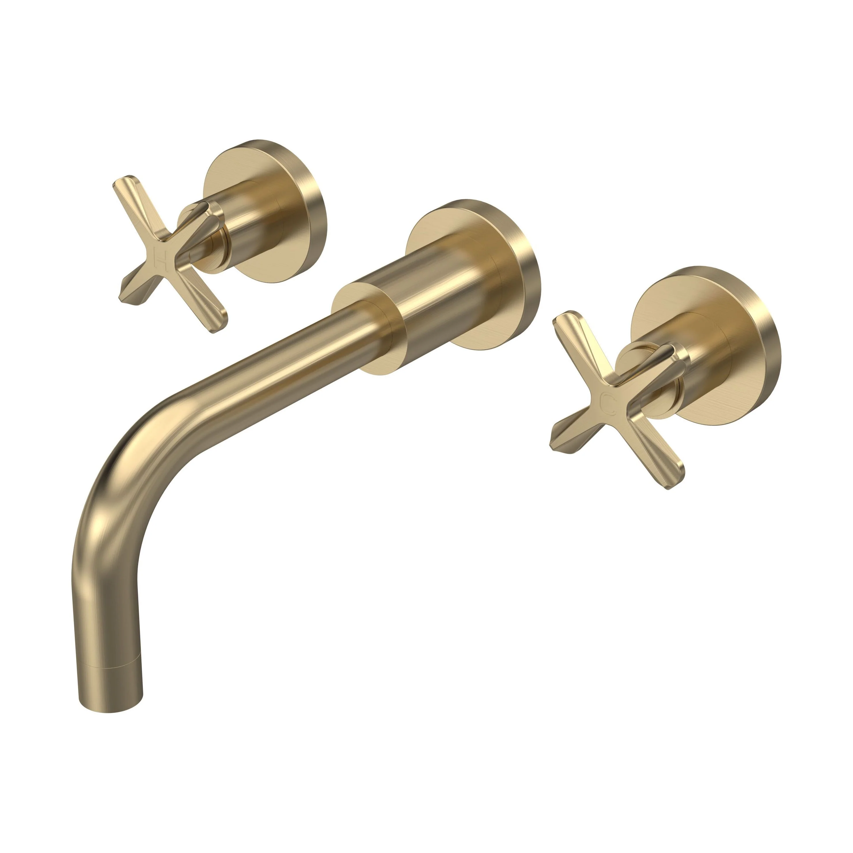 Levedale Wall Mount 3 Tap Hole Basin Mixer Tap with Crosshead Handles - Choice of Finish - Image 3