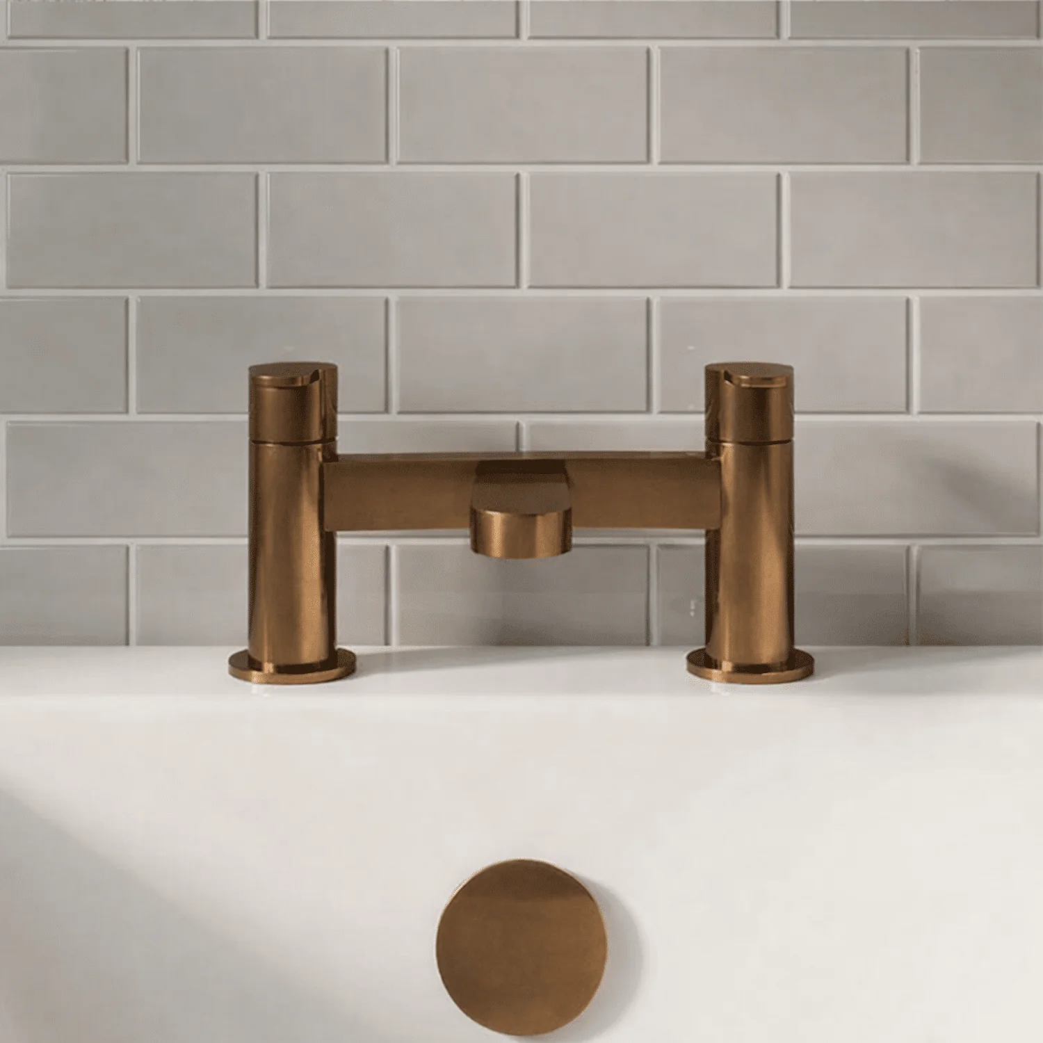 Consall Round Dual Lever Deck Mounted Bath Filler Tap - Choice of Finish