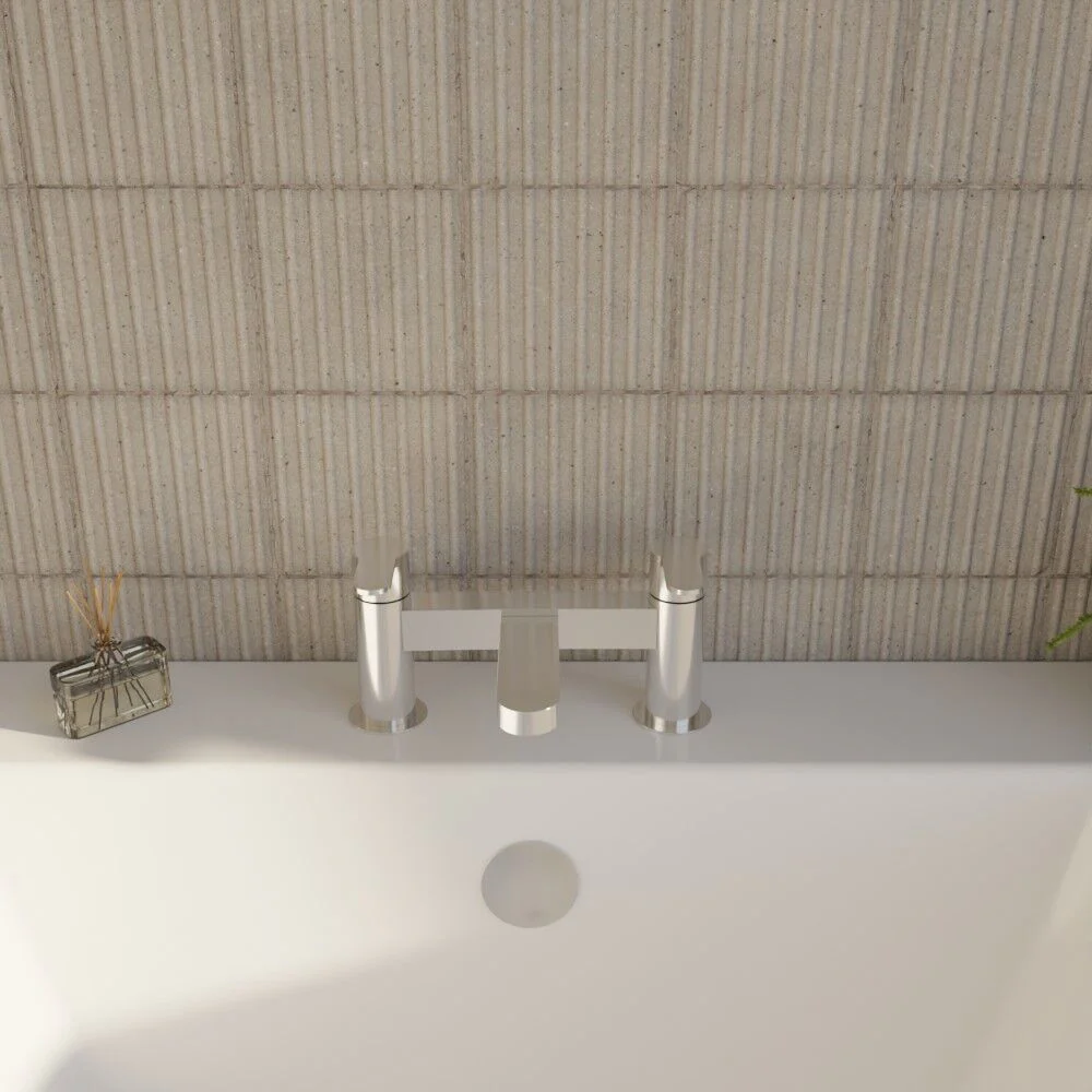 Consall Round Dual Lever Deck Mounted Bath Filler Tap - Choice of Finish - Image 10