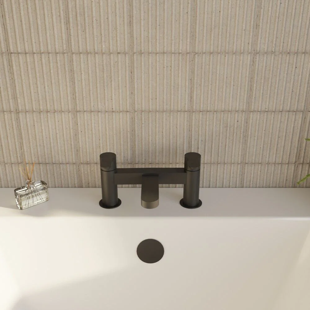 Consall Round Dual Lever Deck Mounted Bath Filler Tap - Choice of Finish - Image 11