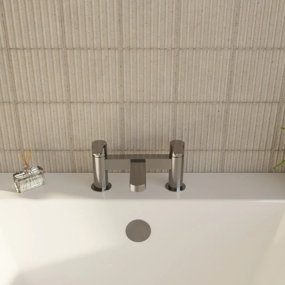 Consall Round Dual Lever Deck Mounted Bath Filler Tap - Choice of Finish - Image 12