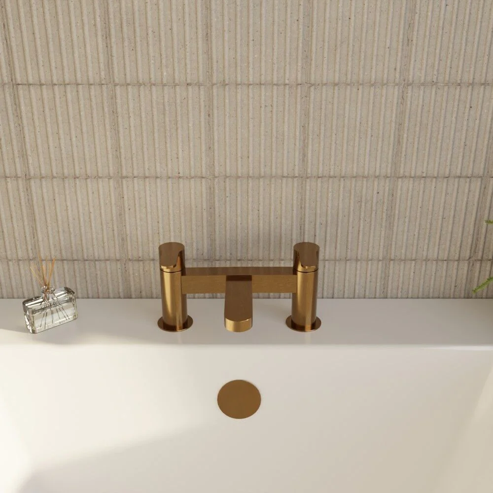 Consall Round Dual Lever Deck Mounted Bath Filler Tap - Choice of Finish - Image 13