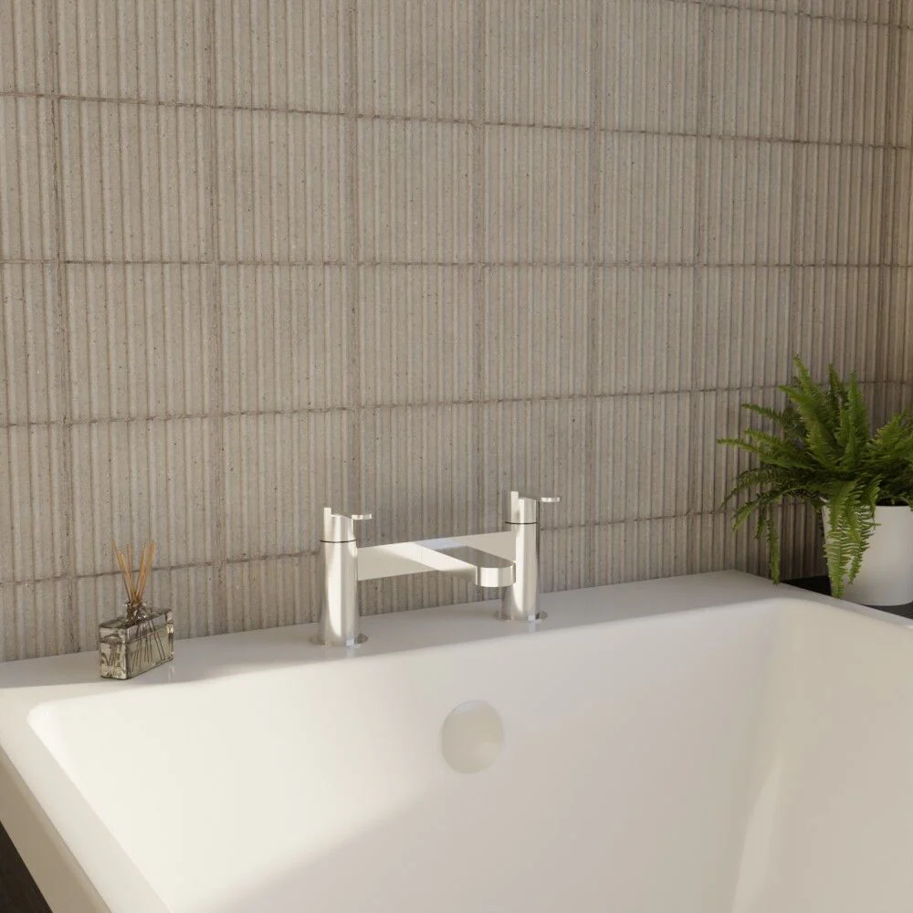 Consall Round Dual Lever Deck Mounted Bath Filler Tap - Choice of Finish - Image 14