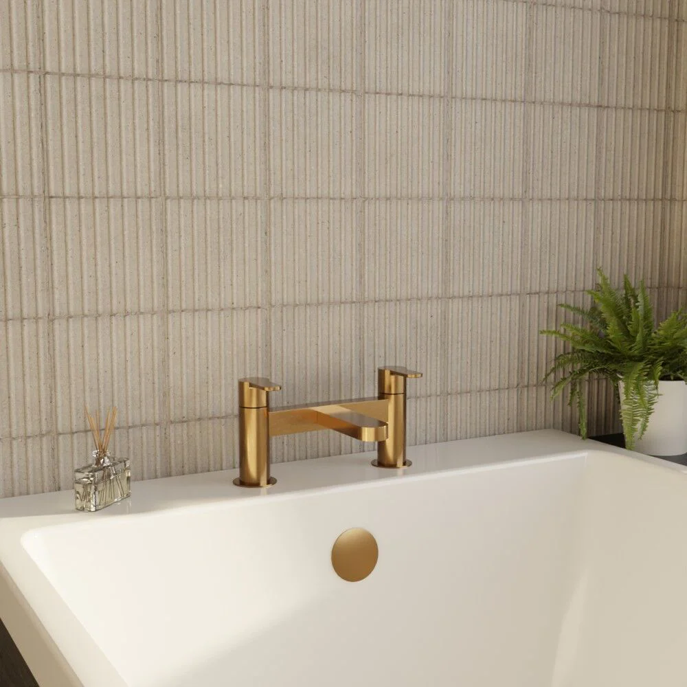 Consall Round Dual Lever Deck Mounted Bath Filler Tap - Choice of Finish - Image 17