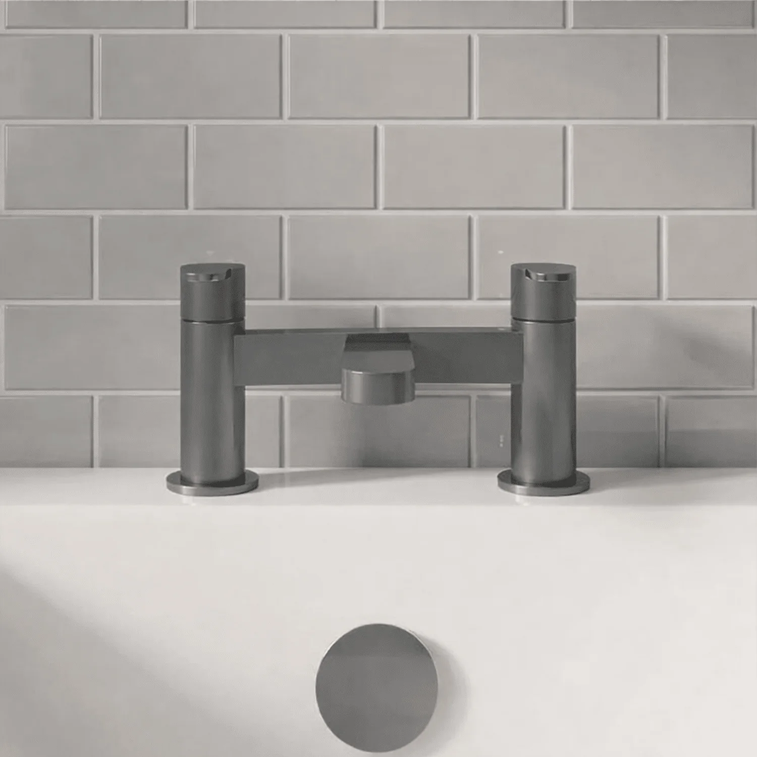 Consall Round Dual Lever Deck Mounted Bath Filler Tap - Choice of Finish - Image 4